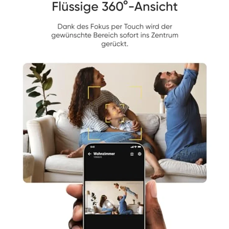 eufy Innenkamera E30, 4K 8MP UHD Sicherheitskamera mit 360° Abdeckung, 6× optischem Zoom, Farbnachtsicht, KI-Erkennung, Auto-Tracking, HomeKit, Schwarz – Bild 3