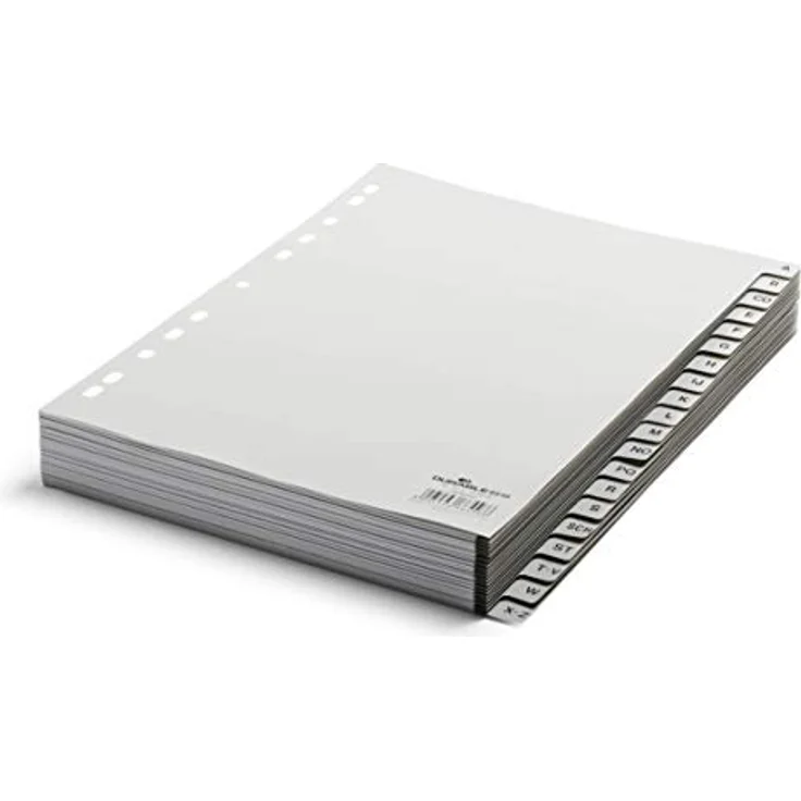 DURABLE Aktenordner Register A4 A-Z, PP grau, 20 Blätter mit geprägten Taben – Bild 2