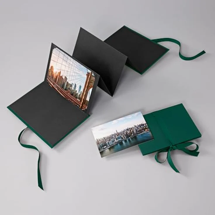 Semikolon 364050 Leporello Classico, Ziehharmonika-Fotobuch für 14 Fotos 10 x 15 cm, handgefertigt in forest grün – Bild 5