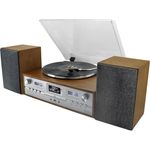 Soundmaster PL895 Retro HiFi Anlage mit Plattenspieler, CD, Bluetooth, DAB+ Radio, USB-Aufnahme, Riemenantrieb, 33/45 UpM, Hörbuchfunktion