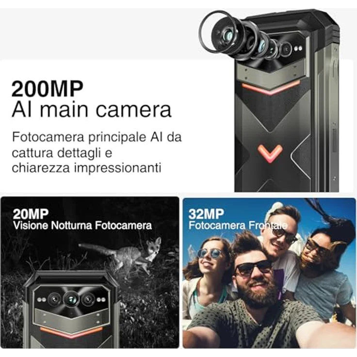 DOOGEE VMAX PLUS 5G Rugged Smartphone [2024], 36 GB + 512 GB (TF 2 TB), 22000 mAh Akku, 200 MP AI Dreifachkamera, Android 14, 6,58 Zoll FHD+ 120 Hz, Fingerabdruck NFC/OTG, blau – Bild 5