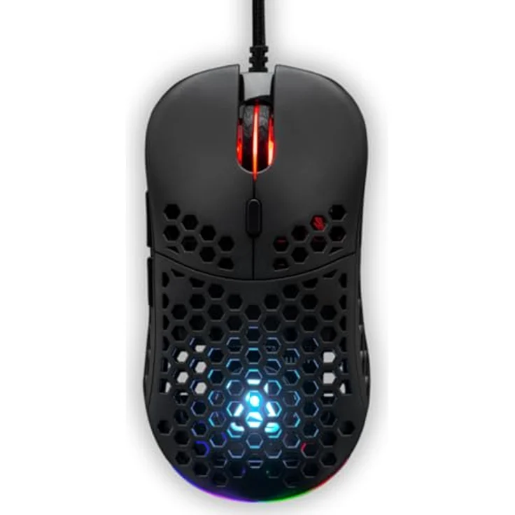 THE G-LAB Kult Oxygen, Hochleistungs-Gaming-Maus mit Kabel, 12.800 DPI, 100% anpassbares RGB, 6 programmierbare Tasten, Schwarz – Bild 1