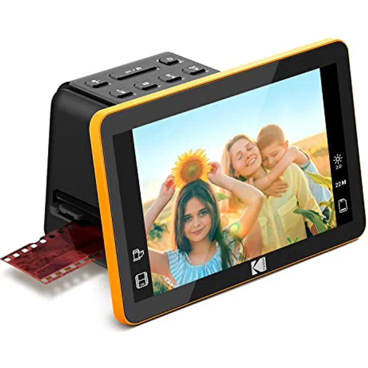 Kodak Slide N SCAN, Film- & Diascanner mit 7" LCD-Display, 22MP HD JPEG, Schwarz, RODFS70