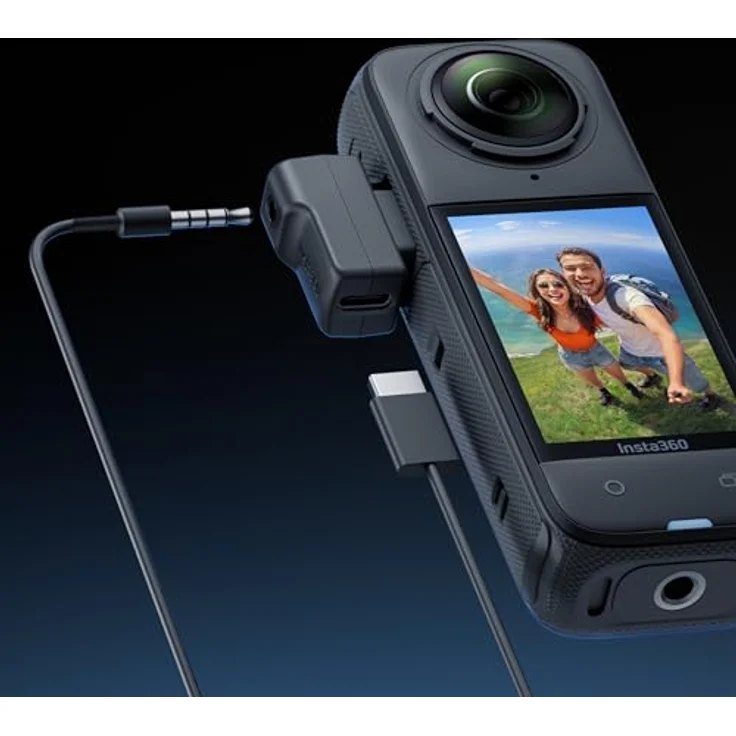 Insta360 X4 Mic Adapter, Zubehör für Actioncams mit 3.5mm Audioport und Type-C Anschluss, unsichtbar beim 360° Filmen – Bild 2