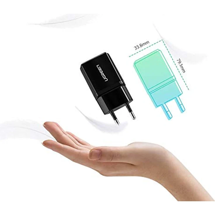 UGREEN 2.1A 10.5W USB-A Ladegerät, Schwarz, mit Multi-Protection Funktion und universeller Kompatibilität – Bild 4