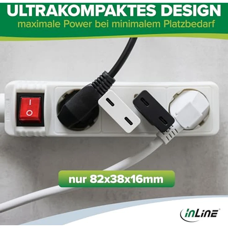 InLine USB-C Ladegerät, ultrakompakt, 2-Port, 30W, Schnellladegerät, Power Delivery, PPS, weiß – Bild 2