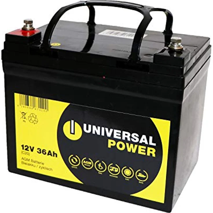 Universal Power 12-36 12V 36Ah AGM Rasenmäher Akku, Robust & Wartungsfrei – Bild 2