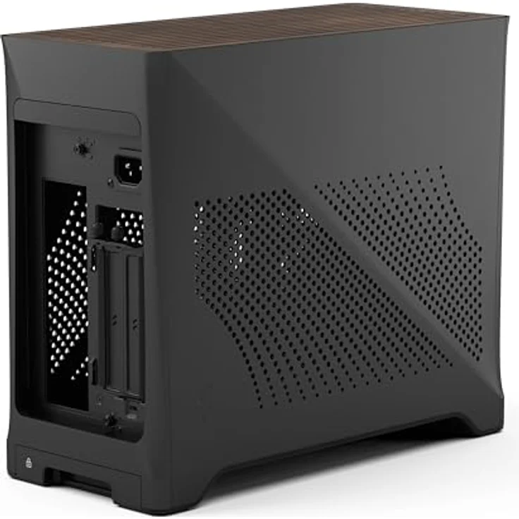 Fractal Design Era 2 ITX PC Case in Charcoal - Solid Walnut Top, Supports 3-Slot GPUs, PCIe 4.0 Riser Cable Included – Bild 4