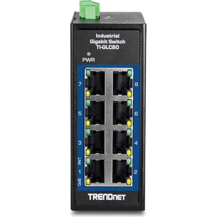 TRENDnet 8-Port Industrial Gigabit DIN-Rail Mini Switch, TI-GLC80, Extreme Temperatur IP30, 16Gbps Switch-Kapazität, Schwarz – Bild 5