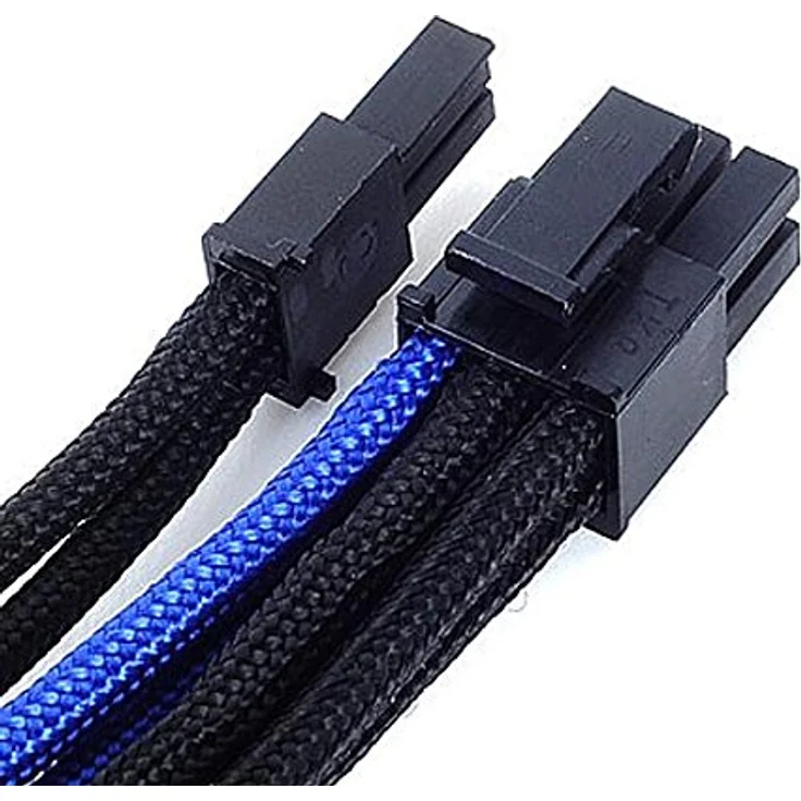 SilverStone SST-PP07-PCIBA - Netzteil-Verlängerungskabel 25cm 8pin auf PCI-E 6+2pin, schwarz-blau – Bild 5