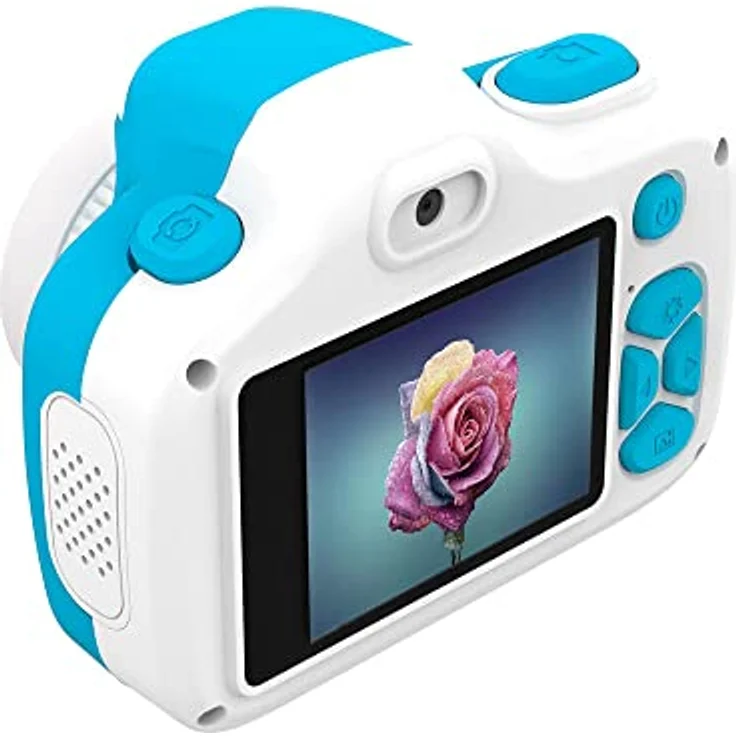 OAXIS myFirst Kinder Full HD 16MP Kamera HD Digitalkamera Frontkamera und Selfie Objektiv Digital Video Kamera für Kinder, inkl. Silikon-Schutzhülle - Blau – Bild 2