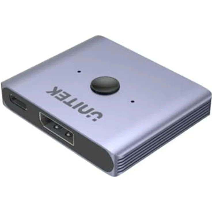 Unitek KVM Switch DP 1.4 8K 2-in-1, bidirektional mit USB Typ-A und USB-C, Schwarz – Bild 2