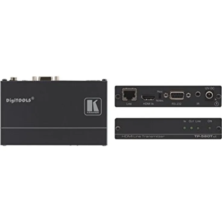 Kramer Electronics TP-580TXR Audio-/Video-Leistungsverstärker AV-Sender Schwarz, HDBaset-Verlängerung für HDMI, rs-232 bidirektional, ir-Kontrolle