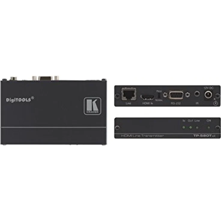 Kramer Electronics TP-580TXR Audio-/Video-Leistungsverstärker AV-Sender Schwarz, HDBaset-Verlängerung für HDMI, rs-232 bidirektional, ir-Kontrolle