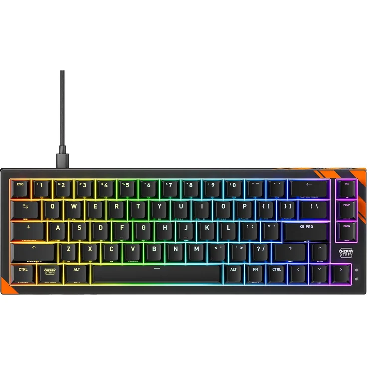 Cherry K5 Pro TMR Compact Keyboard, 65% Layout, 8000 Hz Abtastrate, magnetische Cherry MK-Schalter, RGB-Beleuchtung, weiß – Bild 1