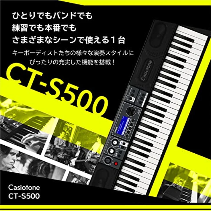 Casio CT-S500 CASIOTONE Top Keyboard mit Anschlagdynamik, Echtzeit-Controllern und Bluetooth Audio&Midi, schwarz – Bild 2