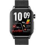 Knauermann PRO 3 (2024) Schwarz - Gesundheitsuhr Smartwatch mit Telefoniefunktion - EKG + HRV und SOS Funktion - AMOLED Display- BT Bluetooth - Schlafapnoe - Textilband Schwarz/Blau, 14-24