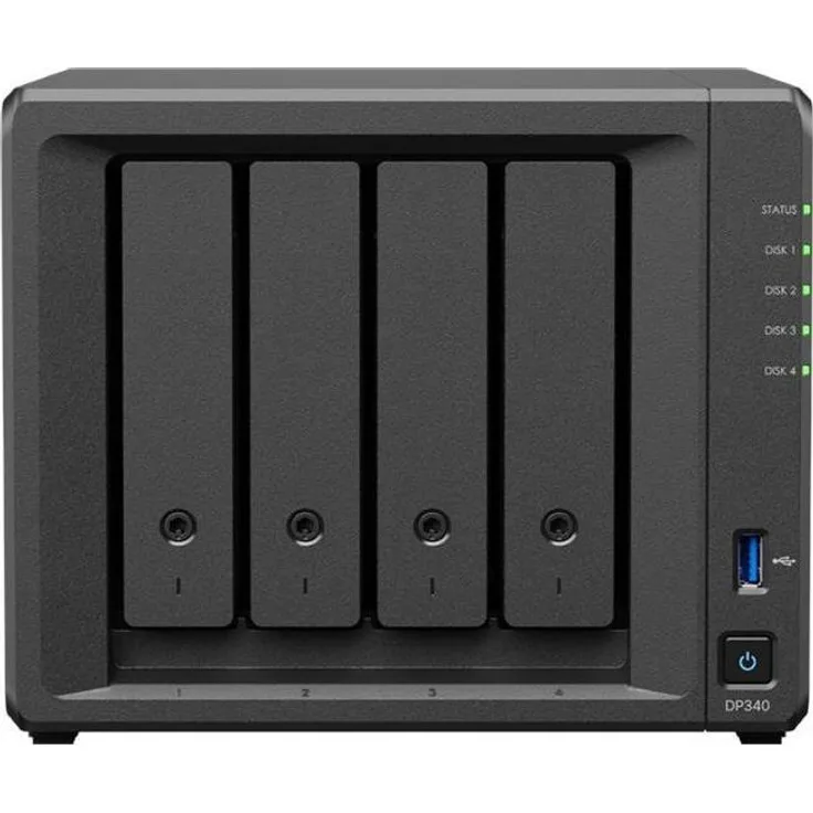 Synology DP340, NAS-Server mit AMD Ryzen R1600, 16 GB RAM, Hot-Swap, 10GbE Netzwerkanschluss