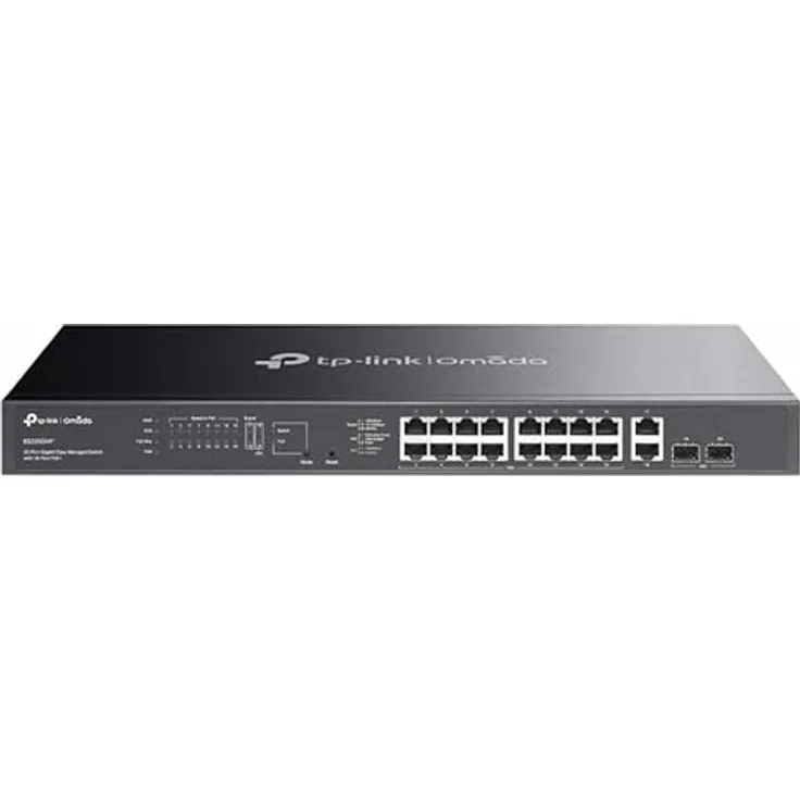 TP-Link Omada ES220GMP, 20-Port Gigabit Easy Managed Switch mit 16-Port PoE+, 250W Power Budget, Cloud-Management und robustem Metallgehäuse