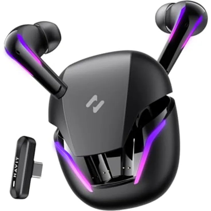 Havit TW970, Kabellose Kopfhörer mit Bluetooth 5.3, 6 Stunden Spielzeit, Schwarz