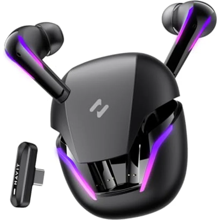Havit TW970, Kabellose Kopfhörer mit Bluetooth 5.3, 6 Stunden Spielzeit, Schwarz – Bild 1