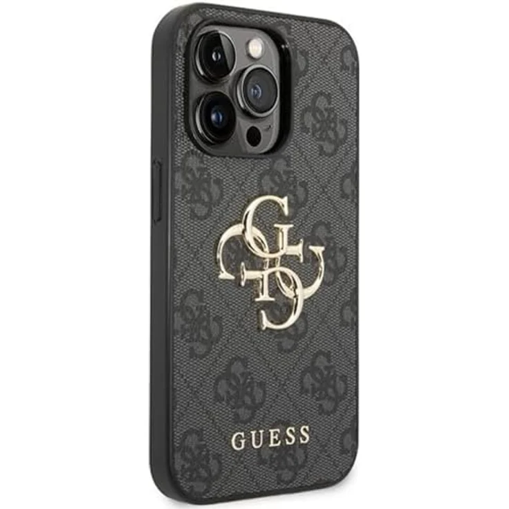 CG MOBILE Guess GUHCP15L4GMGGR Hülle für iPhone 15 Pro 6.1" grau hardcase 4G Big Metal Logo - PU-Leder, hochwertiger Schutz, Guess-Design – Bild 4