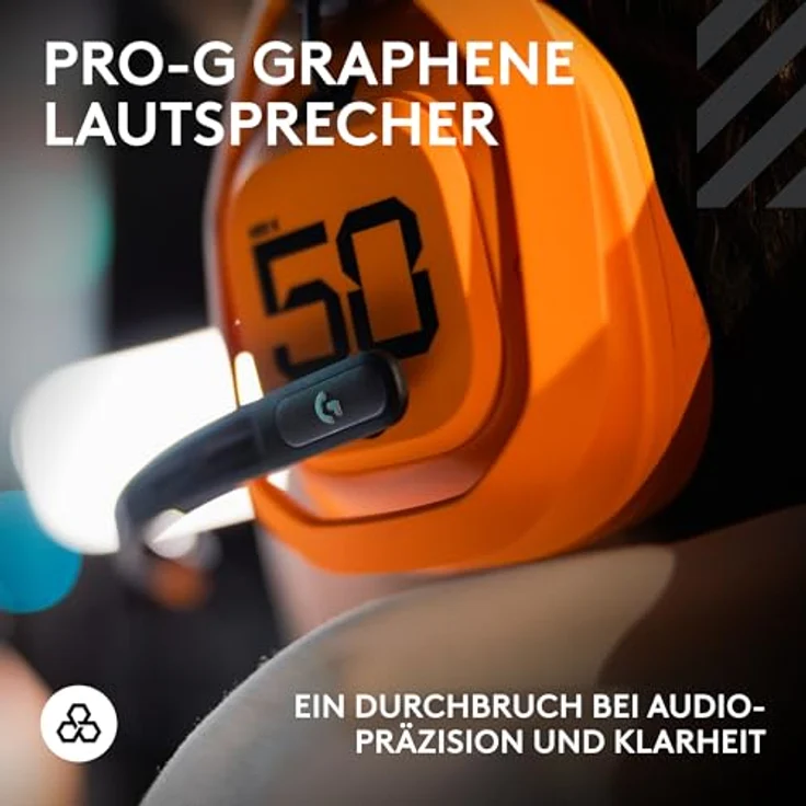 Logitech G Astro A50 X, kabelloses Gaming-Headset mit PRO-G Graphene Lautsprechern, PLAYSYNC für Xbox Series X|S + PS5 + PC/Mac, Bluetooth, HDMI 2.1 Passthru, 24 Stunden Spielzeit, Papaya Orange – Bild 4