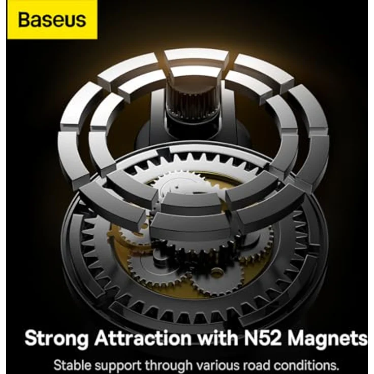 Baseus Magnetic Car Mount T-Space, Magnetische Smartphone Halterung für Tesla, Verstellbar, Silber – Bild 7