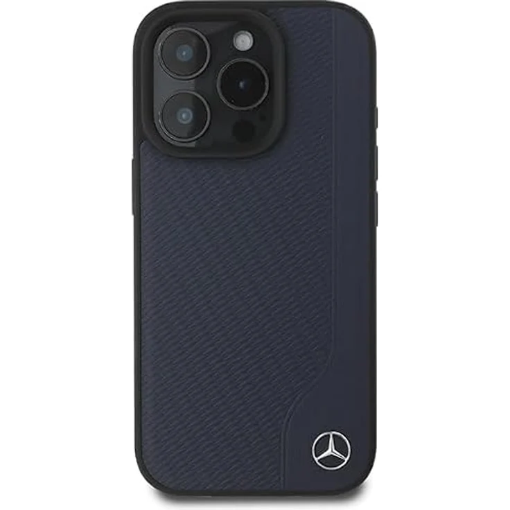 CG MOBILE Mercedes MEHMP16X23RBGVV Hülle für iPhone 16 Pro Max 6.9", Marine MB Wood Imitation Leather, Hardcase aus Holzimitatleder – Bild 3