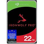 Seagate IronWolf Pro, NAS interne Festplatte 22TB, 3.5 Zoll, 7200 U/Min, CMR, 256 MB Cache, SATA 6GB/S, inkl. 3 Jahre Rescue Service, Modellnr.: ST22000NTZ01