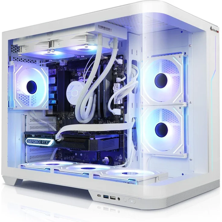 Kiebel Curve 12, Desktop-PC mit Intel Core i7-12700KF, 32 GB RAM, GeForce RTX 5060 und RGB-Kühlung, Weiss