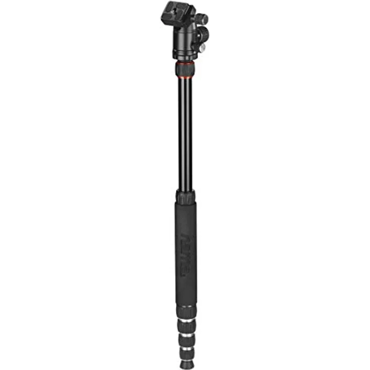 Hama Leichtes Reise-Dreibeinstativ mit 3D-Kugelkopf und Einbeinsativ-Funktion, Traveller Premium Duo 146 Ball, Schwarz – Bild 2