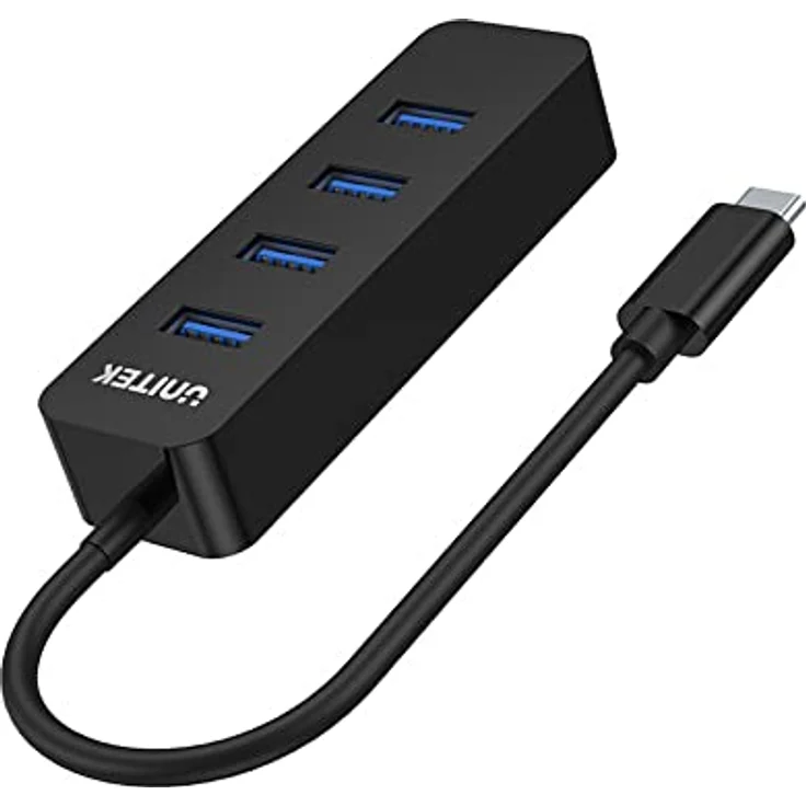 UNITEK Active Hub 10W mit integriertem 15cm Kabel mit USB-C Plug Ports 4xUSB-3.1 und 1xUSB-C 5V2A Sofortige Datenübertragung von bis zu 5 Gbps und sicheres Aufladen Plug and Play – Bild 2