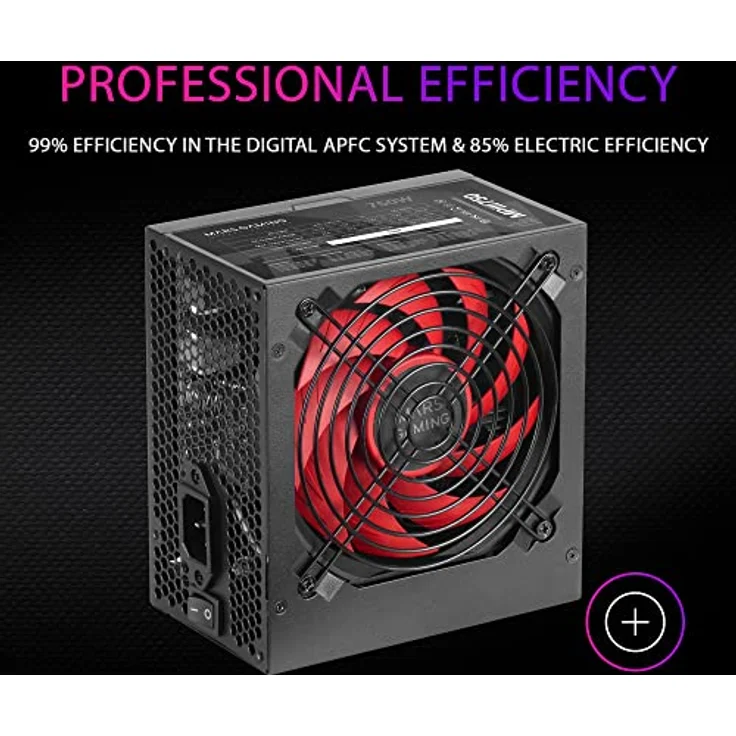 Mars Gaming MPIII750, PC ATX 750W Netzteil, 5 Jahre Garantie, Silent AI-RPM Technologie, 85% Wirkungsgrad, Schwarz – Bild 4