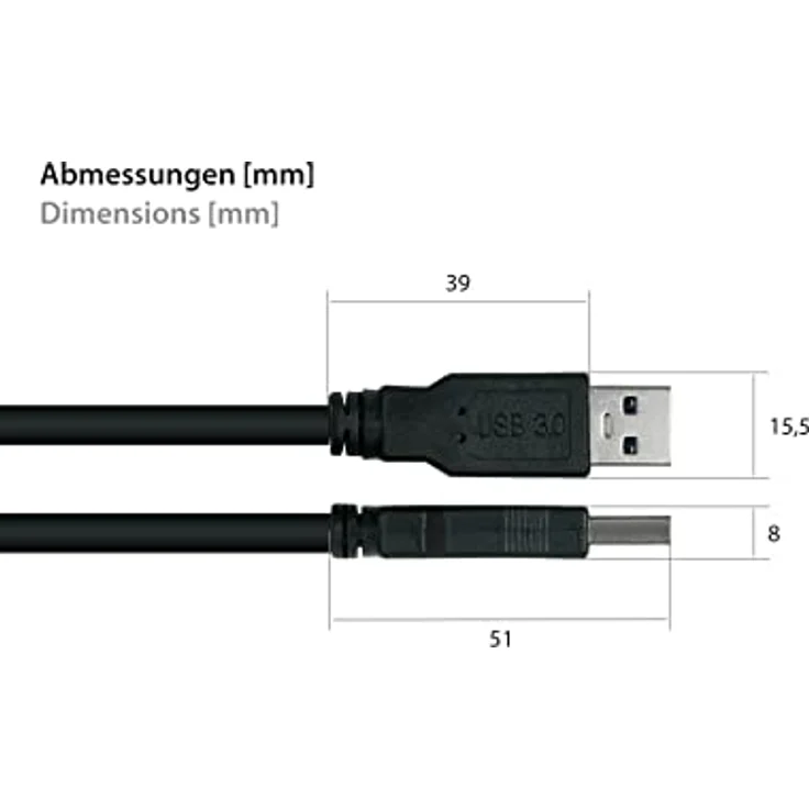Kabelmeister Einbau-Verlängerungskabel USB 3.0 Stecker A an Einbaubuchse A, 0,3m, schwarz, UL-zertifiziert, Kupfer, Super-Speed bis 5 Gbit/s, AWG28/24 – Bild 5
