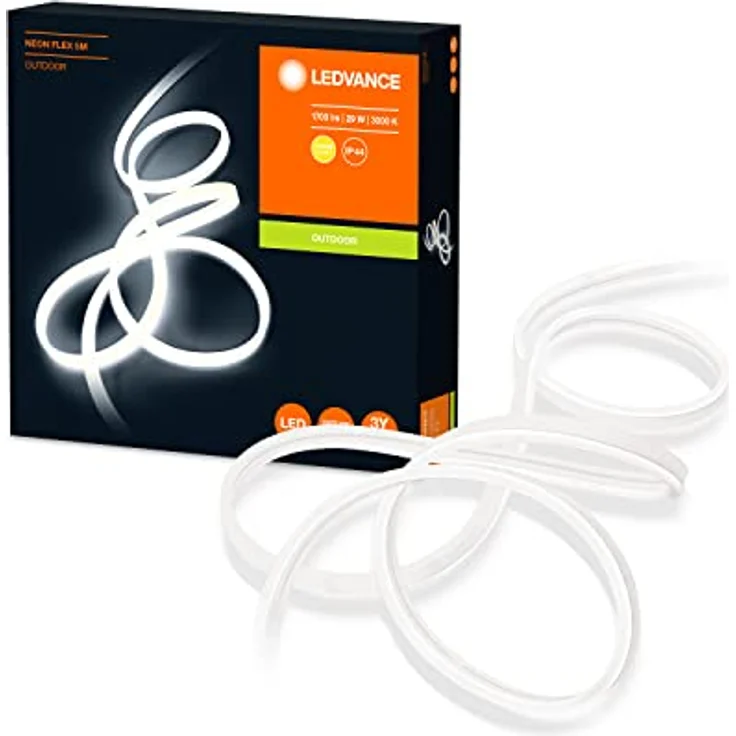 LEDVANCE LED Lichtschlauch für Innen und Außen, 5 Meter Länge, als Wohnraum- oder Gartenbeleuchtung, flexibel und biegsam, 29W, 1700 Lumen, Warmweiß (3000K), Schutzart IP65, NEON FLEX – Bild 4