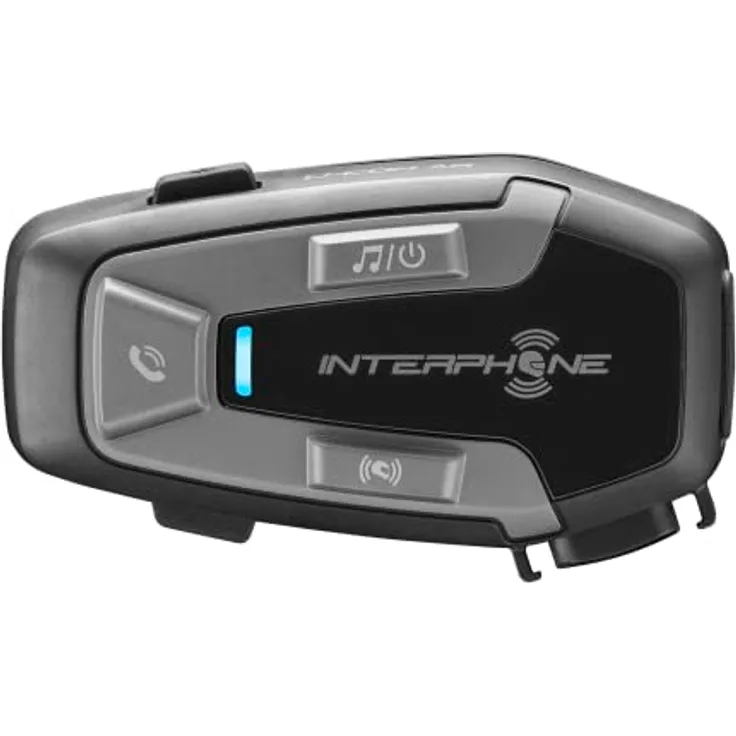 Interphone U-Com 6R | Single | Abnehmbare Bluetooth 5.2 Motorrad-Gegensprechanlage und integrierter Akku, 15 Stunden Autonomie, 1 km Motorrad, TFT- und GPS-kompatibel, 32-mm-Lautsprecher