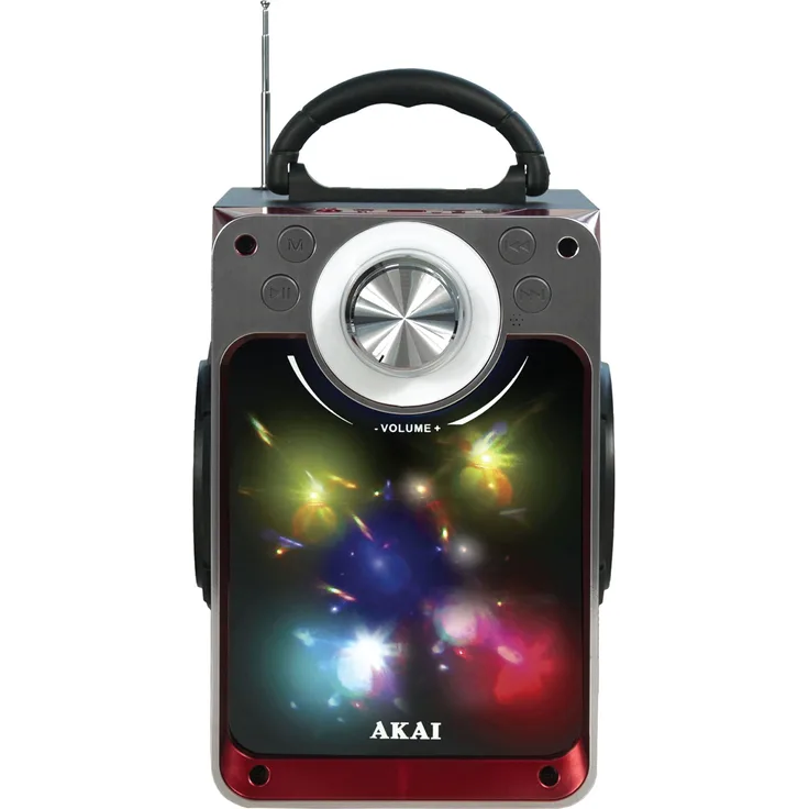 Akai Tragbarer Lautsprecher CEU7300-BT, Bluetooth, USB/SD/AUX, UKW-Radio, 6 W, Schwarz