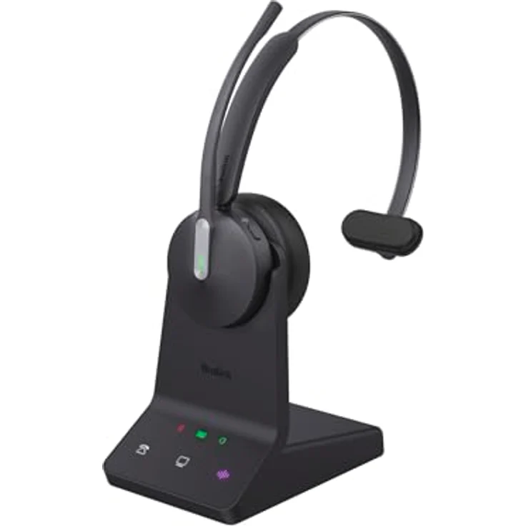 Yealink WH64 Mono UC Headset inkl. Basisstation - DECT und Bluetooth, Acoustic-Shield-Technologie, bis zu 26 Stunden Gesprächslaufzeit – Bild 1