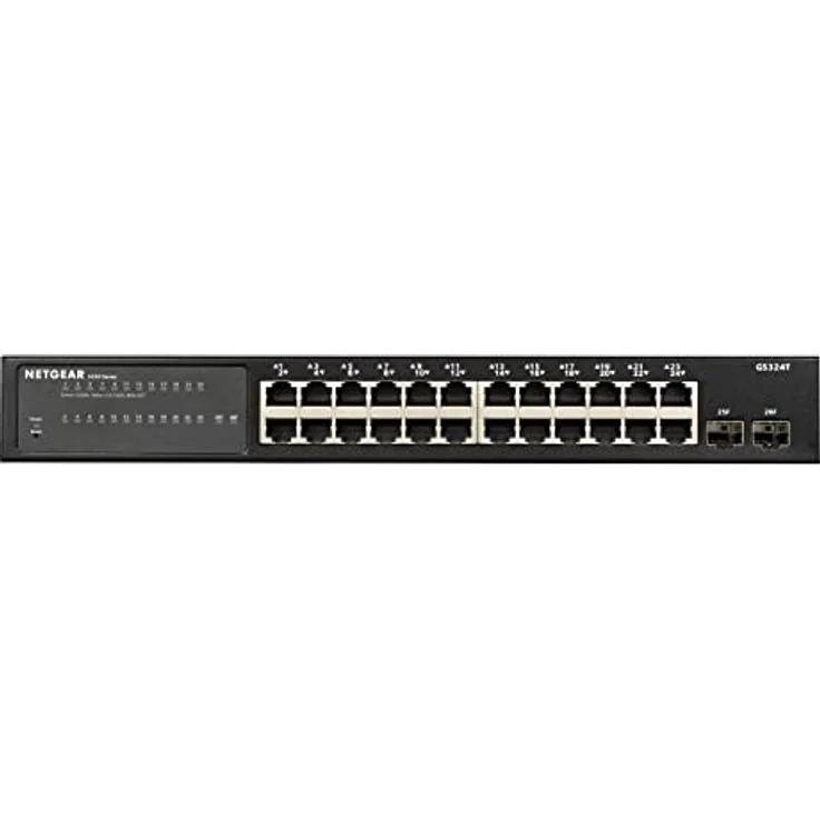 NETGEAR GS324T 24-Port Gigabit Ethernet LAN Switch Smart Managed Pro (2x 1G-SFP, lüfterloses Metallgehäuse, Webmanaged Switch für Desktop--Rack-Montage, VLAN, IGMP, QoS, ProSAFE Lifetime-) – Bild 3