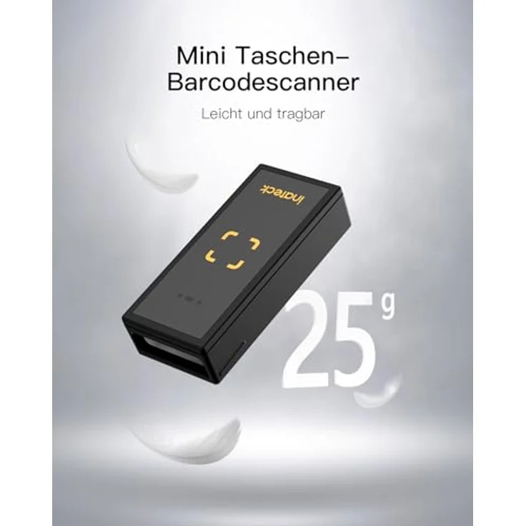 Inateck BCST-46, Tragbarer Bluetooth Barcode Scanner, 1D 2D QR Code Scanner kabellos mit APP und SDK, magnetisches Design, 25g leicht – Bild 2