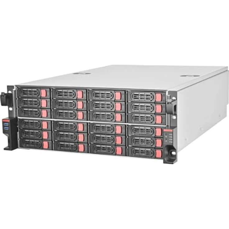 SilverStone Technology SST-RM43-324-RS, 4HE-Rackmount-Speichergehäuse mit 24 Schächten für 2,5-/3,5-Zoll-Festplatten/SSDs, Mini-SAS-HD-SFF-8643-12-Gb/s, hot-Swapping-fähig – Bild 1