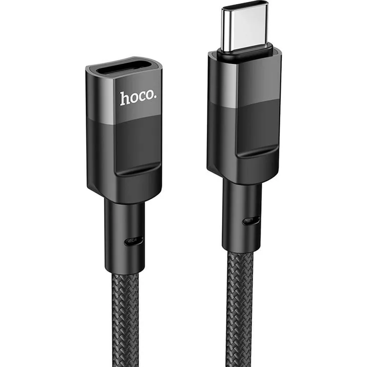 HOCO U107 USB-C Verlängerungsadapter, 1,2m Schwarz, bidirektional mit OTG-Unterstützung für Laden und Datenübertragung