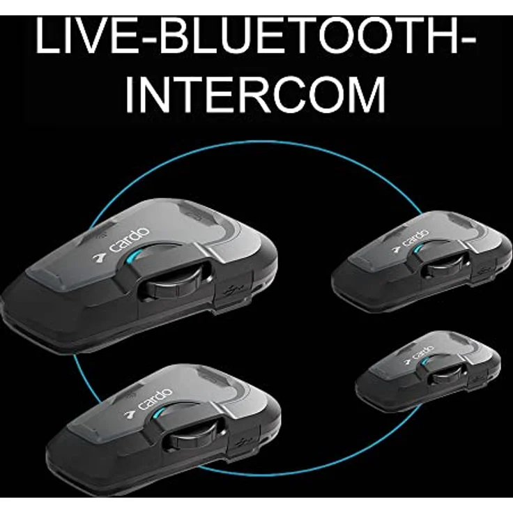 Cardo Freecom 4X Motorrad-Intercom, 4 Kanäle, 1200 m Reichweite, natürlicher Sprachbetrieb, Schwarz – Bild 3