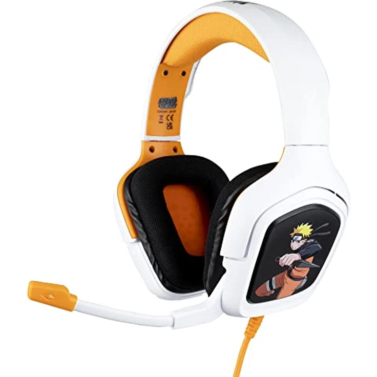 Konix Universal Gaming Headset mit flexiblem Mikrofon, Kompatibel mit PS4, PS5, Xbox One, PC, Tablet, Smartphone, Weiß/Orange, Schwarz, Einzigartige - Preisvergleich – Bild 1