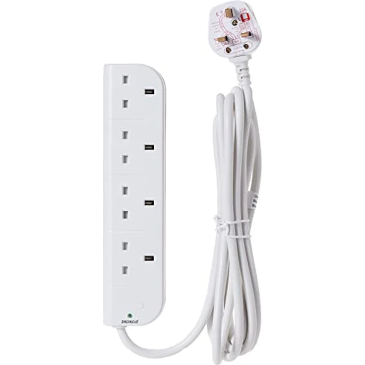 Belkin 4-WAY ECON S/PROTECTOR, Steckdosenleiste mit 4 geschützten AC-Steckdosen, 3 m Kabel, weiß – Bild 1