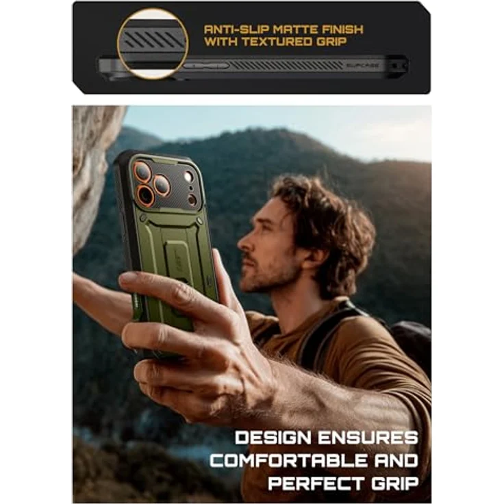 Supcase Unicorn Beetle Pro Hülle für iPhone 17 Pro, extrem langlebiger Fallschutz mit integrierter Displayschutz, Grün – Bild 9