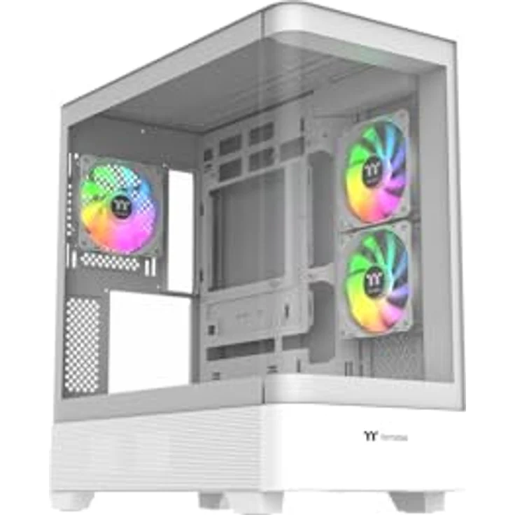 Thermaltake View 290 TG ARGB, Mid Tower Chassis mit Tempered Glass, weiß, kompatibel mit Micro ATX, ATX und Mini ITX, erweiterbar auf bis zu 9 Lüfter – Bild 1