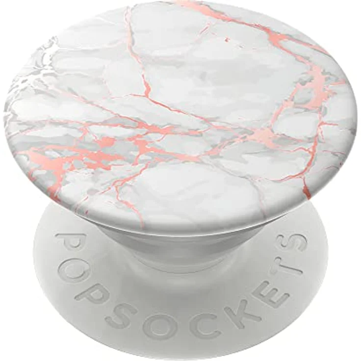 PopSockets 801649 PopGrip - Ausziehbarer Sockel und Griff für Smartphones und Tablets mit einem Austauschbarem Top - Rose Gold Lutz Marble – Bild 1