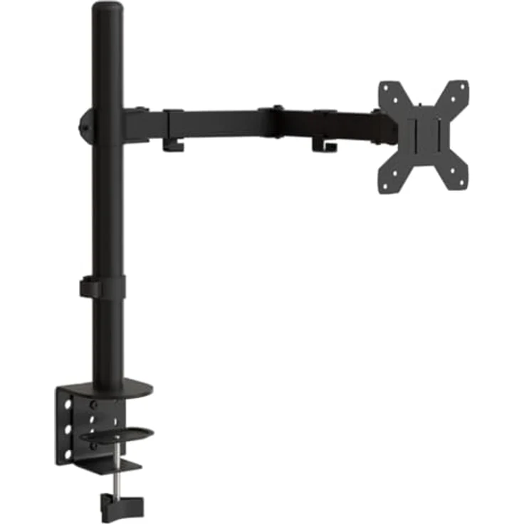 vidaXL Verstellbare Monitorhalterung, Tischhalterung mit C-Klemme für 1 Monitor, Metall, VESA 75/100 mm, Schwarz – Bild 1